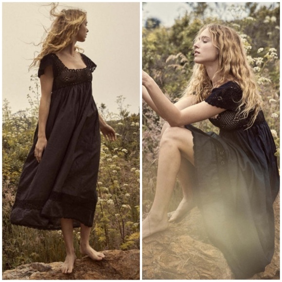 Doen Dresses & Skirts - Doen Lucienne Crochet Midi Dress Black